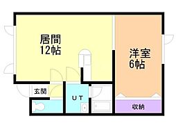 プレジデントNo.1 1LDKの間取図画像