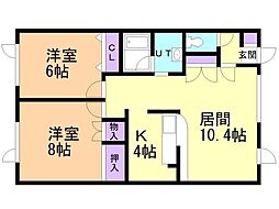 シャトル5・8 2LDKの間取図画像