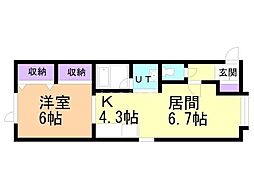 シャトル5・8 1LDKの間取図画像