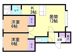 プロビデンスA 2LDKの間取図画像