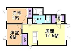 アルト9 2LDKの間取図画像