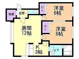 ファミールB 2LDKの間取図画像