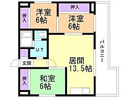レジデンス5条 3LDKの間取図画像