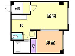 メゾン・ド・フォレ 1DKの間取図画像