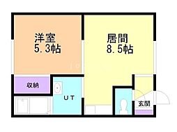 カーサグレース 1LDKの間取図画像