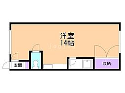ハイツオリエント1,3 ワンルームの間取図画像