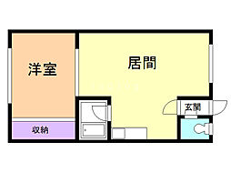ブルーハウス 1LDKの間取図画像