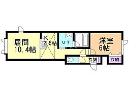 grado 1LDKの間取図画像