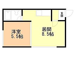 豊岡2・6コーポ 1LDKの間取図画像
