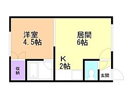 ヴィプレ2条A 1LDKの間取図画像