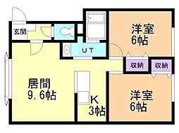 コムハウス3 2LDKの間取図画像