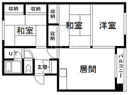 カムイ24Ｂ　（旧　第2コイズミハイツ） 3階