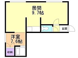 サンタ・クルス 1LDKの間取図画像