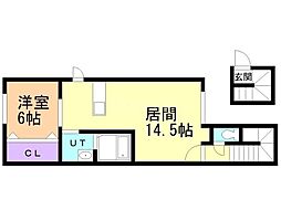 S-Dreape 1LDKの間取図画像