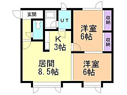 RIVIERA1 2LDKの間取図画像