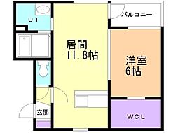 レオクルール美瑛 1LDKの間取図画像