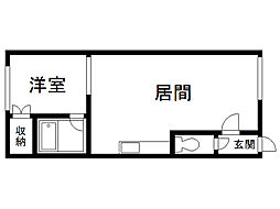 フォーレスト7 1DKの間取図画像