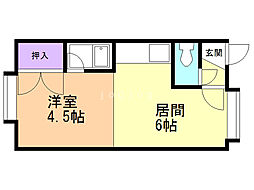 アイビー旭医前 1DKの間取図画像