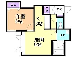 ラ・テール 1LDKの間取図画像