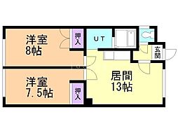 ファミール 2LDKの間取図画像
