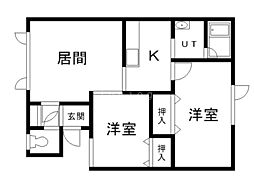 ノースビレッジ 2LDKの間取図画像