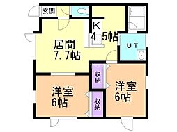 SKハウス 2LDKの間取図画像