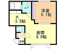 アヴァンティ 1LDKの間取図画像