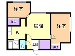 サンピアハイツ 2LDKの間取図画像