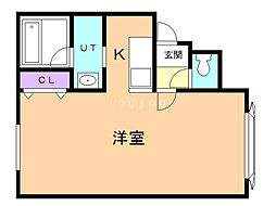 フォレストD 1Kの間取図画像