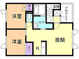 MIKATLANTIS 2LDKの間取図画像