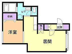 タウンズ6・1 1LDKの間取図画像