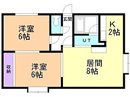 ポパイハウス 2LDKの間取図画像