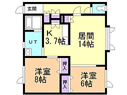 M'sハウス 2LDKの間取図画像