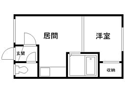 コーポラス高森 1DKの間取図画像