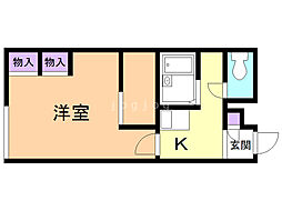 レオパレス宗代 1Kの間取図画像