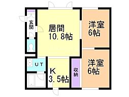 ハイエスト末広5 2LDKの間取図画像