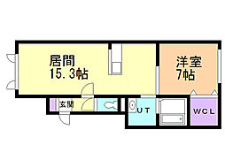 ピース35 1LDKの間取図画像