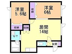 ル・クレアージュ 2LDKの間取図画像
