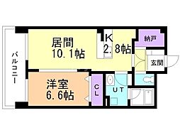 ソルティ517 1LDKの間取図画像