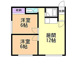 メゾン松田2 2LDKの間取図画像