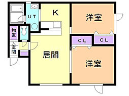 シーマ 2LDKの間取図画像