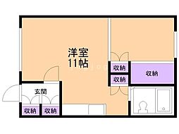 RKハイツ ワンルームの間取図画像