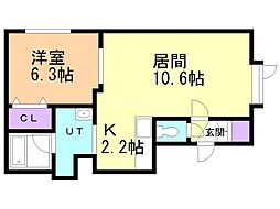 アズ 1LDKの間取図画像