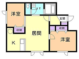 ビースタイル 2LDKの間取図画像
