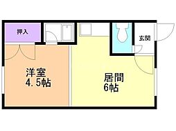 アスクホーム2 1DKの間取図画像