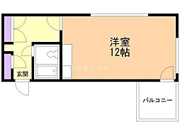 グランカーサ ワンルームの間取図画像