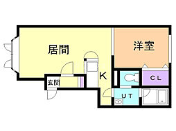 ゴリラファイブ 1LDKの間取図画像
