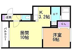 ハスコリオリガーレ 1LDKの間取図画像