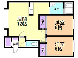 ロイヤルファミリアA 2LDKの間取図画像