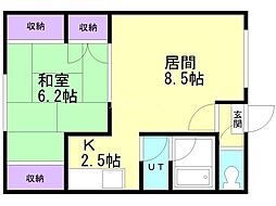 シティハイムパセオ 1LDKの間取図画像